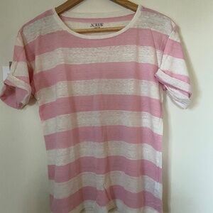 J.Crew Linen Roll-Cuff Crewneck T-shirt